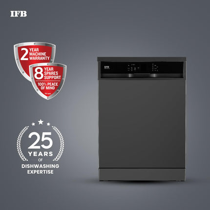 IFB 14 Place Setting 70 Degree Hot Wash Dishwasher (Neptune VX14, Grey, 360 Degree Spray Arm, Washes from Kadhai to Crockery) 