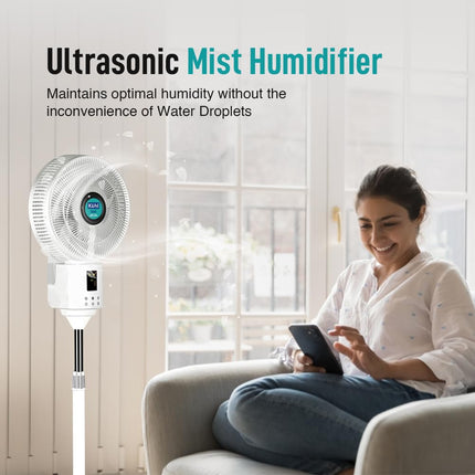 KUHL Exzel H1 Next Gen Desert Cooler BLDC Pedestal with Mist & Humidifier|8Blades |4Speed| Remote & Touch Panel with Display| Height Adjustement| Low Noise|8 Hr Water Tank|400mm |Free installation 