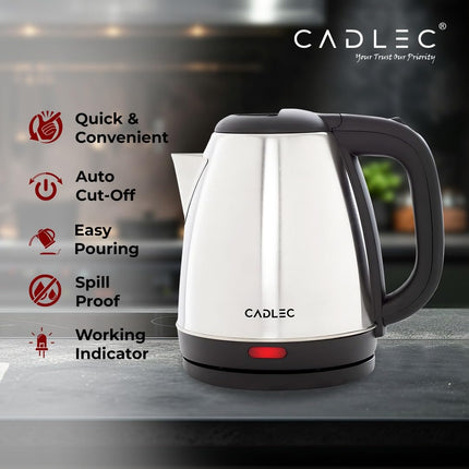 Cadlec 1.5 Litre Kettle and Stainless Steel Water Bottle Combo used for boiling Water, Making Tea and Coffee, Instant Noodles, Soup with Auto Shut- off Feature 