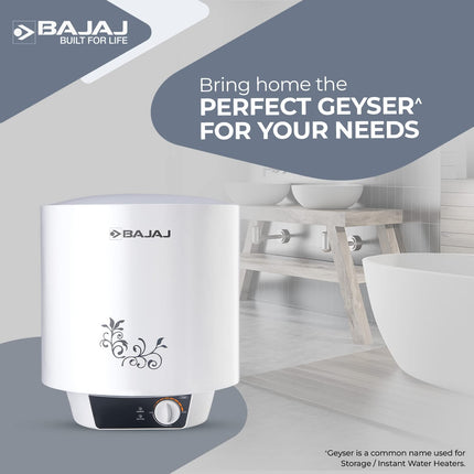 Bajaj Shield Series New Shakti 10L Vertical Storage Water Heater Titanium Armour 4 Star BEE Rated & Bajaj Rex Mixer Grinder 500W Nutri-Pro 3 SS Jars White 