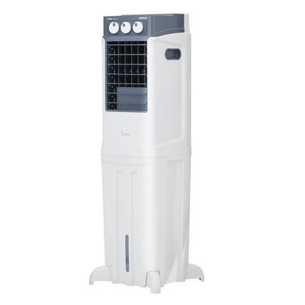 Voltas Slimm 35, Tower Air Cooler for home, Honey comb cooling pad with Ice Chamber, Mechanical Operation with Auto swing louvers, Freestanding 35 Litres, White 