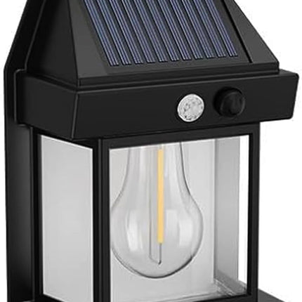 FIND STUFF Solar Wall Lights Outdoor,Wireless Dusk to Dawn Porch Lights Fixture,Solar Wall Lantern with 3 Modes & Motion Sensor Waterproof Exterior Lighting with Clear Panel for Entryway Outdoor 