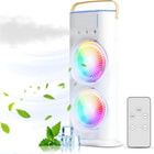 OWME Mini Air Cooler for Room Cooling AC Portable Mini Fan | Artic Cooler with 280ml | Rechargeable Mist Cooling Fan | 3 H Timer, 3 Wind Speeds, and 3 Spray Modes for Office, Home, Kitchen - White 