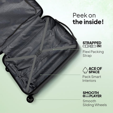 American Tourister Trolley Bag for Travel | Barcelona 55 Cms Polycarbonate Hardsided Small Cabin Luggage Bag | Suitcase for Travel | Trolley Bag for Travelling, Gunmetal, 4, Spinner 