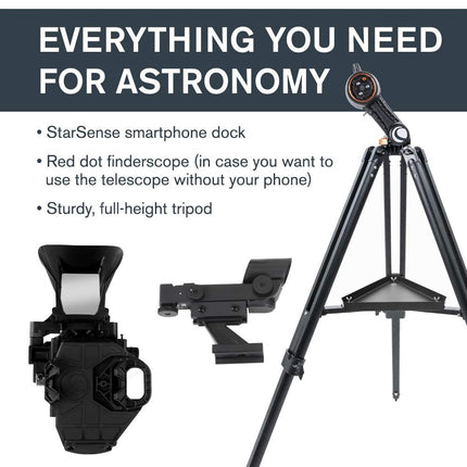 Celestron – StarSense Explorer DX 130AZ Smartphone App-Enabled Telescope – Works with StarSense App to Help You Find Stars, Planets & More – 130mm Newtonian Reflector – iPhone/Android Compatible 