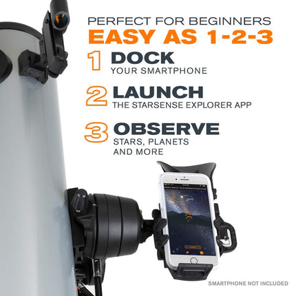 Celestron – StarSense Explorer DX 130AZ Smartphone App-Enabled Telescope – Works with StarSense App to Help You Find Stars, Planets & More – 130mm Newtonian Reflector – iPhone/Android Compatible 