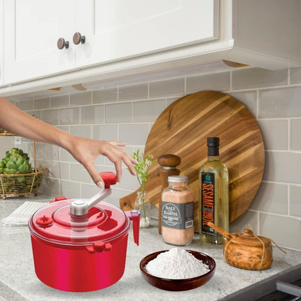 KERFORA 2-in-1 Automatic Non-Electric Dough Maker Machine for Kitchen - Atta Maker for Home Roti Preparation (RED - Pack of 1) 