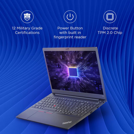 Lenovo ThinkPad E15 Intel Core i3 12th Gen 15.6" (39.62cm) FHD 250 Nits Thin and Light Laptop (8GB RAM/512GB SSD/Windows 11 Home/Office 2021/FPR/1 Year Onsite/Black/1.7 kg), 21E6S0W700 