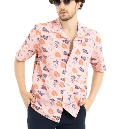 SNITCH Tropic Seer Sucker Pink Shirt|Anti-Dust|Coin Pocket |Two Patch Pocket |Comfort Stretch 