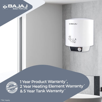 Bajaj Shield Series New Shakti 10L Vertical Storage Water Heater Titanium Armour 4 Star BEE Rated & Bajaj Rex Mixer Grinder 500W Nutri-Pro 3 SS Jars White 