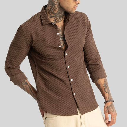 SNITCH Ludvig Light Brown Textured Shirts 