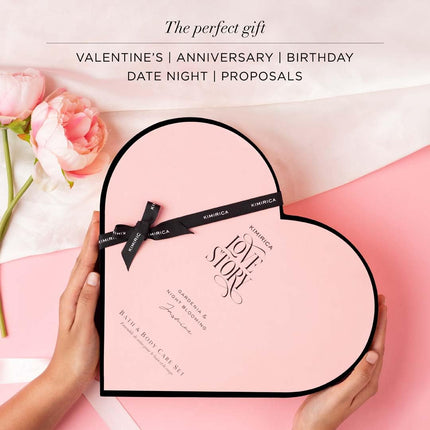KIMIRICA Gift Set Love Story Moment For Women & Men| Luxury Bath And Body Care Set For Husband & Wife |Birthday Gift Kits|Anniversary To Pamper Your Loved Ones For All Occasion & Ages|Pack Of 7 