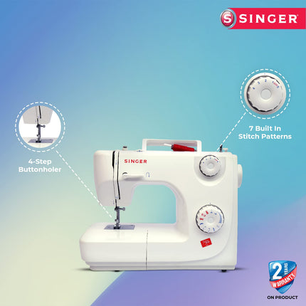 Singer 8280 Zig Zag Sewing Machine,8 Built in Stitches, 24 Stitch Function, Auto Needle Threader(White),70W Powerful motor 