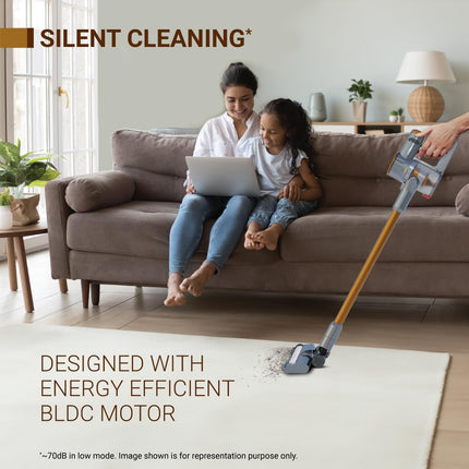 Eureka Forbes Kordfree K20 SuperSilent Cordless Vacuum Cleaner | Powerful 24 KPa Suction | 50 Min Runtime | Removable Battery| Handheld & Upright| Cyclonic Tech| 4 Accessories| HEPA,4-Stage Filtration 