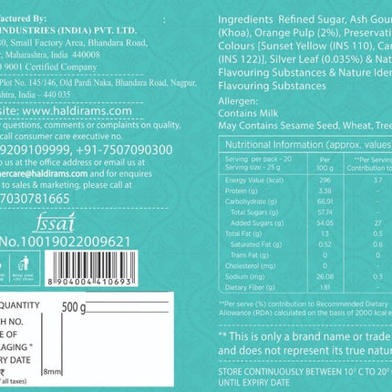 Haldiram's Nagpur Orange Burfee 500 grams 