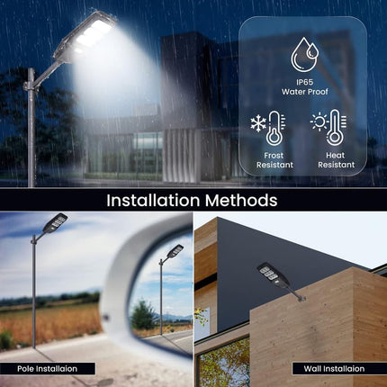 Homehop 100W Solar Street Light Outdoor with Motion Sensor, Security, Automatic,Wireless, Wall Lamp for Outdoor, Home & Garden with Remote Control (ABS, Cool White), 