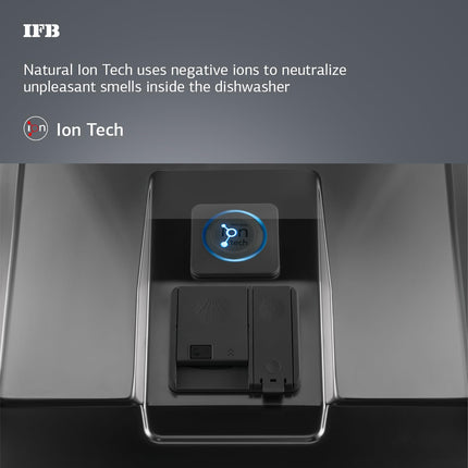 IFB 16 Place Setting Dishwasher with Ion Technology, Auto Programs, (Neptune VX16, 70 Degree Hot Water Wash, Hygienic Steam Drying, with Extra Third Rack, Inox Grey) 