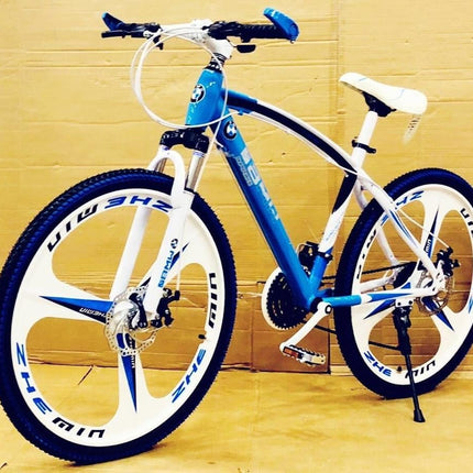 Amaze BMV X6 Sleek Cruiser Bicycle | 26-Inch White Bike with 21-Speed Gears, Dual Disc Brakes, Hydraulic Suspension, and Strong Carbon Steel Frame | Great for City Rides and Off-Road Adventures 