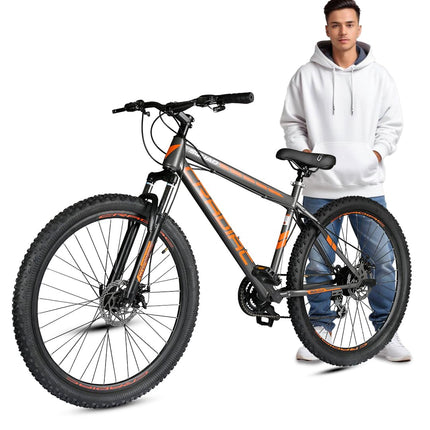 Cradiac Squad 21 Speed High Performance Steel Mountain Cycles for Men with Front Suspension & Dual Disc Brake 21 Geared MTB Bike 29 T | Ideal for 15+ Years, Unisex, Frame Size : 18.5 inch 