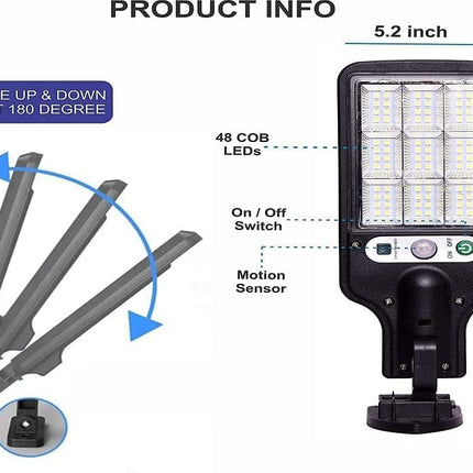 BGVM 180W LED Solar Street Light Outdoor, 10000LM Solar Security Flood Light with Motion Sensor, IP65 Waterproof, Wired Solar Powered Flood Light for Yard, Garden, Pathway, and Outdoor Use_1pcs 