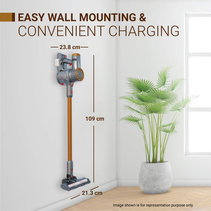 Eureka Forbes Kordfree K20 SuperSilent Cordless Vacuum Cleaner | Powerful 24 KPa Suction | 50 Min Runtime | Removable Battery| Handheld & Upright| Cyclonic Tech| 4 Accessories| HEPA,4-Stage Filtration 