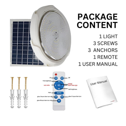hardoll Solar Ceiling Light 40W with Remote controlled Outdoor LED Waterproof Garden Indoor Lamp Acrylonitrile Butadiene Styrene 