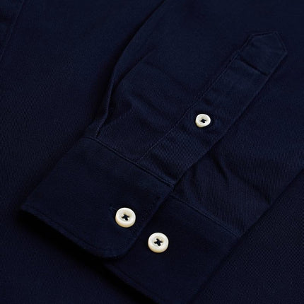 SNITCH Navy Slim Fit Solid Oxford Shirts 