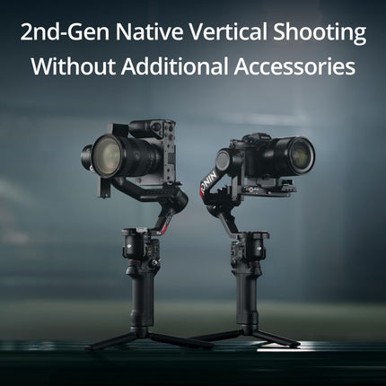 DJI 3-Axis Gimbal Stabilizer for DSLR and Mirrorless Cameras Canon/Sony/Panasonic/Nikon/Fujifilm, 2nd-Gen Native Vertical Shooting, 2-Mode Switch Joystick, Teflon Axis Arms, Camera Gimbal, Black 