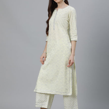 Libas Women's Cotton Kurta Sets (13040O_Yellow 