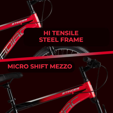 CRADIAC Stinger X7-21 Speed Cycle for Men with Dual Disc Brakes & Front Suspension Fork, 29 T 21 Speed Bicycle for Adults with Hitensile Steel Frame, Ideal for 12+ Years Unisex, 18.5 Inch Frame 