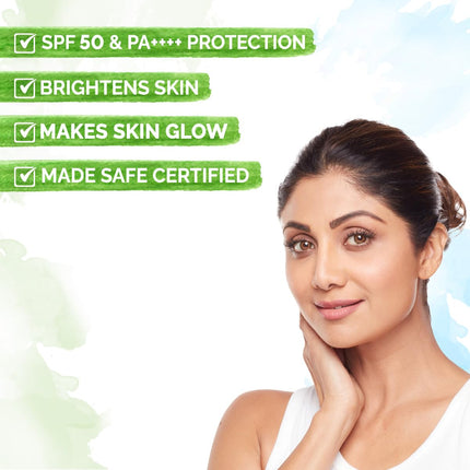Mamaearth Vitamin C Daily Glow Sunscreen with Vitamin C & Turmeric | For Sun Protection, Tan Protection & Glow | SPF 50 & PA++++ Protection | No White Cast | Lightweight & Non-Sticky | Brightens Skin | For All Skin Types | 50 g 