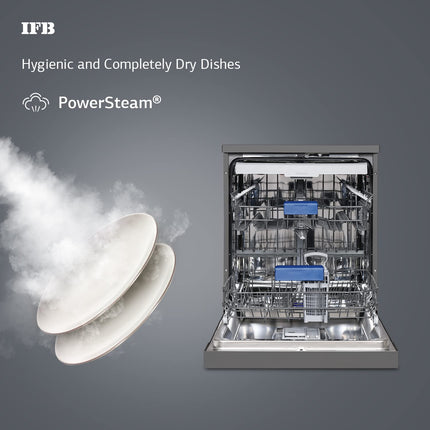 IFB 16 Place Settings â€ŽHot water wash Free Standing Dishwasher (Neptune VX2 Plus, Inox Grey, In Built Heater with Turbo Drying, Perfect for Indian Utensils) 