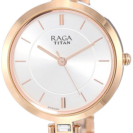 Titan Raga Quartz Analog Silver Dial Metal Strap Watch for Women-NR2603WM01 