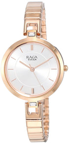 Titan Raga Quartz Analog Silver Dial Metal Strap Watch for Women-NR2603WM01 