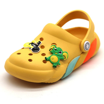 SVAAR Slingback Clog Shoes for Boys & Girls || Indoor & Outdoor Sandals Clogs for Kids with 4 Cartoon Charm 