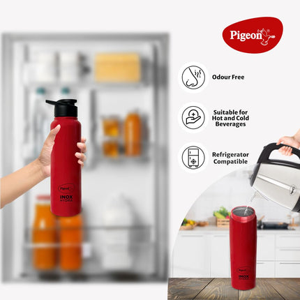Pigeon 1.5 litre Hot Kettle and Stainless Steel Water Bottle Combo used for boiling Water, Making Tea and Coffee, Instant Noodles, Soup with Auto Shut- off Feature 