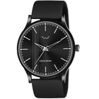 LOUIS DEVIN Black Silicone Strap Analog Wrist Watch for Men (Black Dial) | LD-BK054-BLACK 