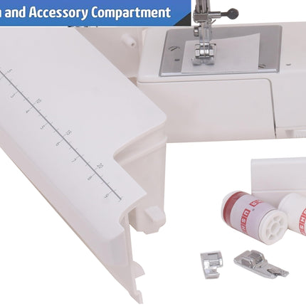Usha Janome Automatic Stitch Magic Sewing Machine with 57 Stitch Function(White And Blue) 