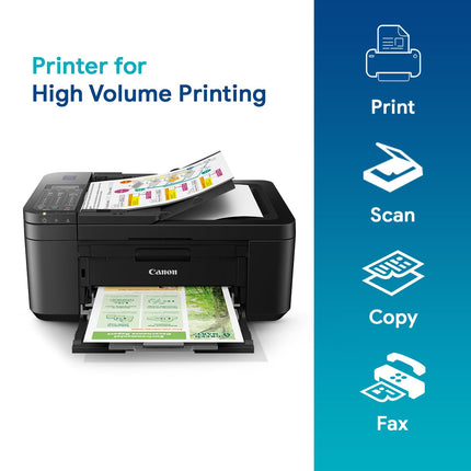 Canon PIXMA E4570 All in One (Print, Scan, Copy) WiFi Ink Efficient Colour Printer with FAX and Auto Duplex Printing for Home/Office 