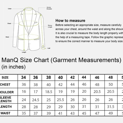 MANQ Men's Slim Fit Formal/Party Blazer Grey, Formal Blazer 