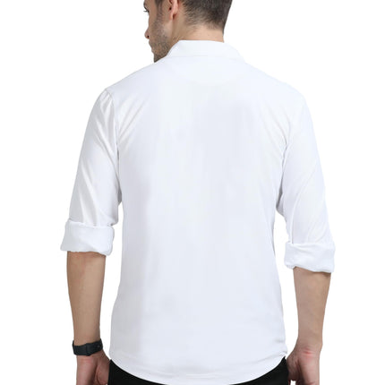 STELLERS Men's Premium Full Sleeve Shirt | Feather Touch Feel| Regular Fit| Odour Resistant| Anti-Static| Wrinkle Free| Quick Dry | Stretchable| Lightweight| Sweat-Proof White 