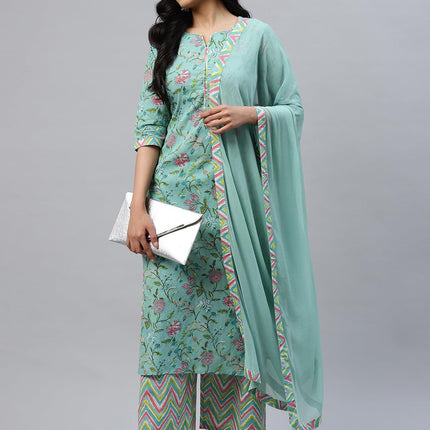 Libas Women's Cotton Kurta Sets (13063O_Multicoloured 