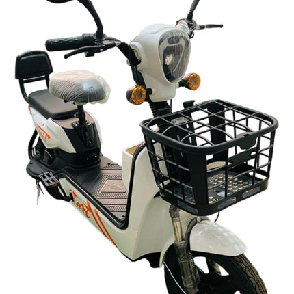 BEAM Fat Tyre Electric Scooter with Wheel Size 10" Sturdy 250W Motor Dual Suspension Dual Drum Brakes City Bicycle with 55 Kms Range (White) 