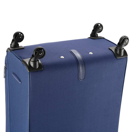 Kamiliant by American Tourister KAM KOJO 79 cms Large Check-in Polyester Soft Sided 4 Wheels 360 Degree Rotation Luggage/Suitcase/Trolley Bag (Blue), Trolley Bags for Travel 
