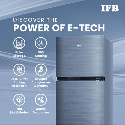 IFB 241L 3 Star Frost Free Advanced Inverter Double Door Refrigerator (Eco Cool IFBFF-2913DBSE, Brush Grey, 7 in 1 Multi Mode with 360 Degree Cooling) 