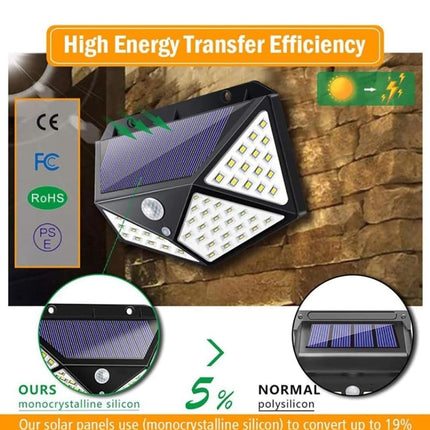 IDELLA Solar Rechargable Light Outdoor 100 LEDs Solar Motion Sensor Light with Solar Panel and 3 Modes with IP65 Protection, Waterproof and Dustproof with Wide Angle Lighting (1) 