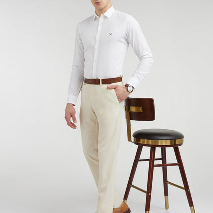 Allen Solly Men's Solid Slim Fit Shirt (ASSFQMOBZ43301_White 40) 