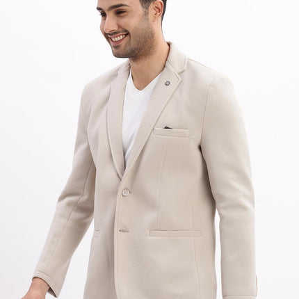 SHOWOFF Men's Single Breasted Slim Blazer (EX-Metty_Cream 