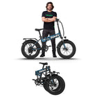 EMotorad Doodle Pro Fat-Tire Foldable Electric Mountain Bike – 250W Rear Hub Motor, 12.75Ah Removable Li-ion Battery, C6+ Display, Front/Rear Lights with Side Indicators 