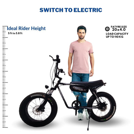 VIGOREBIKE ZX Fat Tyre 20 x 400 Inches Lithium Ion E-Moto Bike 35 KM Range 36V Battery (White) 